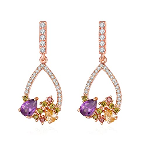 Boucle d'oreille femme en goutte avec pierre incrustée chic