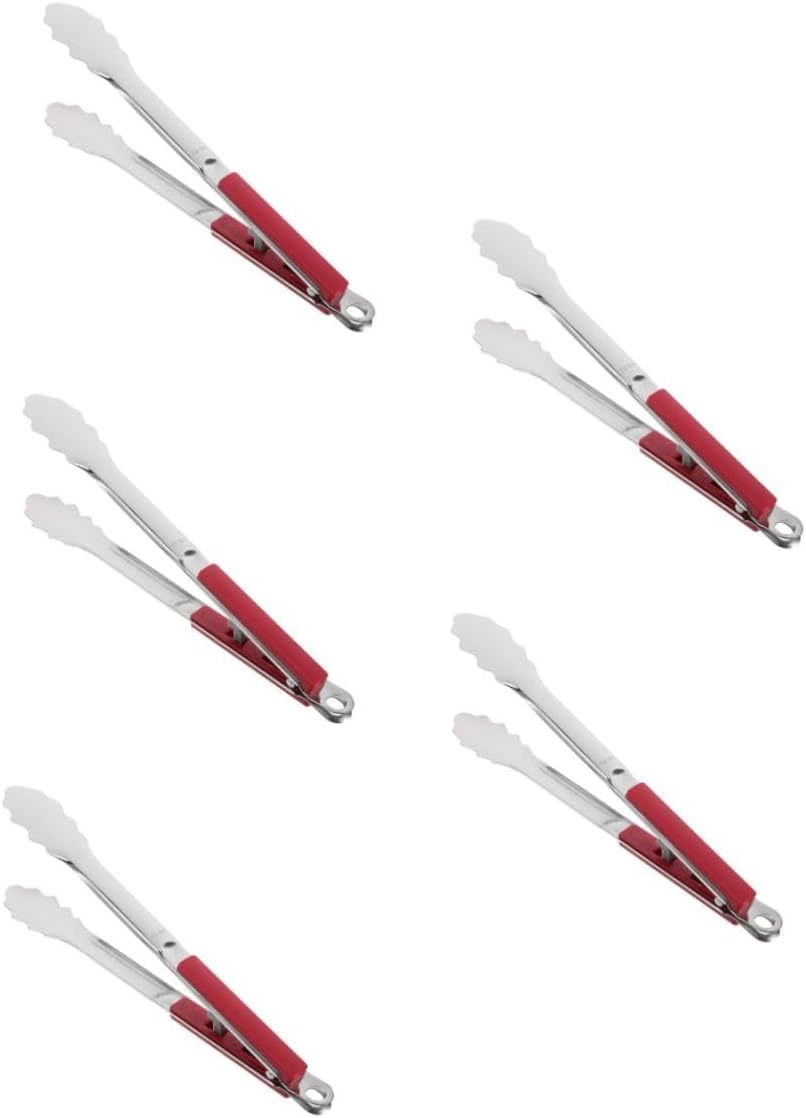 5pcs Stainless Steel Bbq Tongs for Grilling Versatile Kitchen Tool for Flipping Steaks and Serving Food Stylish Design for Outdoor Cooking