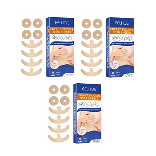 3x Folhas de Silicone para Remoção de Cicatrizes Tiras Suaves de Desbotamento para