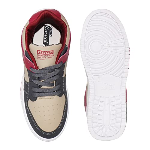 ASIAN TARZAN-04 Men's Casual White Sneaker Shoes with Synthetic Upper | Lightweight Lace-Up Shoes for Men's & Boy's