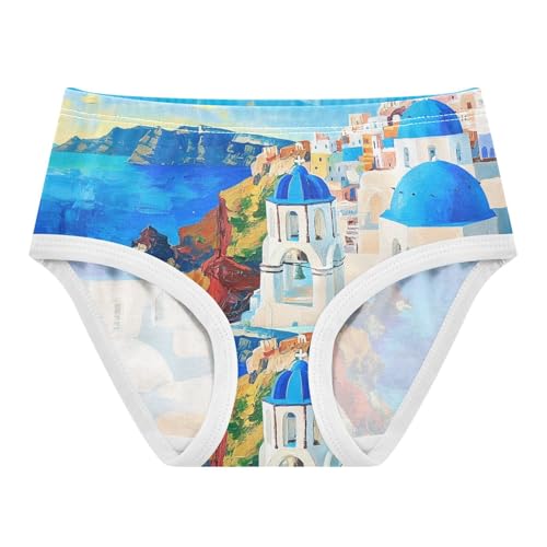 Vivid Oil Painting Santorini Toddler Girls's Underwear 2T 202c0231