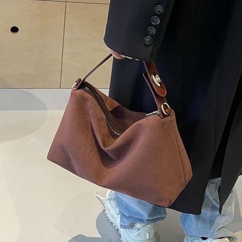Carteras de gamuza para mujer: bolso cruzado pequeño, bolso retro de hombro, bolso de mano con asa superior y tote miniatura 3