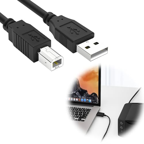 Cable USB B MIDI para Instrumentos 1.8M, Cable Impresora, A a B Compatible Con Piano, Controlador Midi,Teclado Midi, Grabación Interfaz de Audio, Micrófono USB