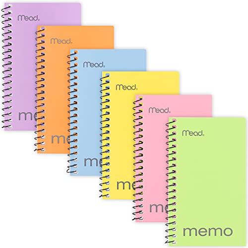 Mead Small Notebook, 12 Pack Of Small Spiral Notebook, 3X5 " College Ruled Memo Book Wirebound 60 Sheets, Pastel Colors Of Mini Pocket Memo Pad In Bulk Pack #TOP1