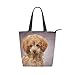 alaza Tote Canvas Schultertasche Toy Pudel-Welpen-Hundeweinlese-Handtasche