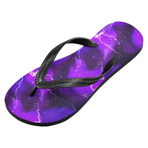 Lightning Star Cloud Purple Flip Flops for Beach Thong Sandals Anti-slip Lightweight Flat Slippers for Summer Travel Swim2