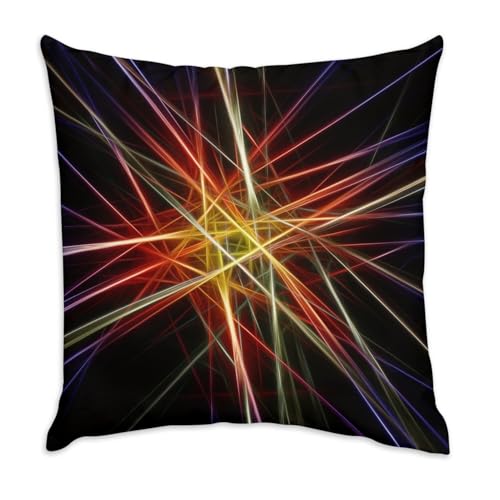 Coussin en velours blanc motif laser abstrait déco salon moderne
