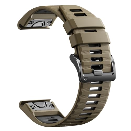 Quickfit 26mm Watch Bands for Garmin Fenix 8 51mm/7X/6X/5X Sports Silicone Bands Compatible with Garmin Fenix 8 Pro 51mm/7X Pro/6X Pro/5X Plus/3/3HR/Descent MK1/MK2i Smartwatches