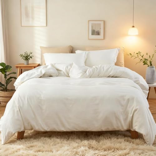 Housse de couette coton et lin Simple & Opulence 3 pièces finitions luxe