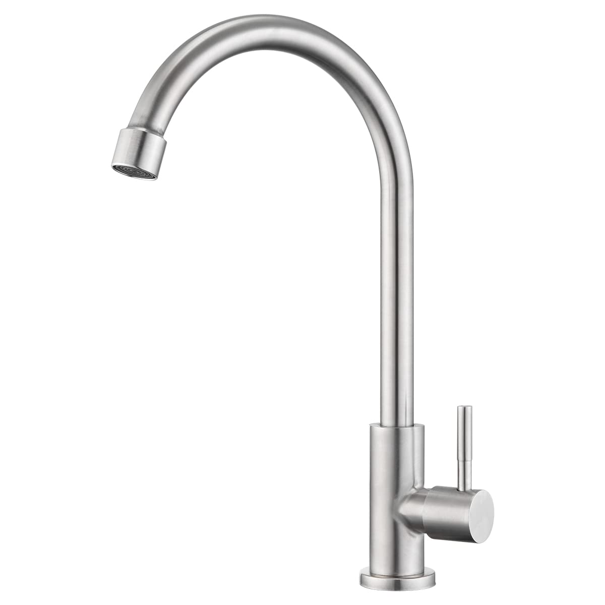 CREAKitchen Faucet Cold Water Only Brushed Nickel Kitchen Sink Faucet Single Handle Cold Faucet Bar Sink Faucet Outdoor RV