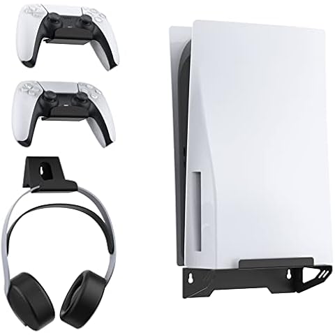 NexiGo Wandhalterung Set für Playstation 5 , Stabile Stahlwandständer Halterung PS5 Konsole nahe oder hinter TV Cover