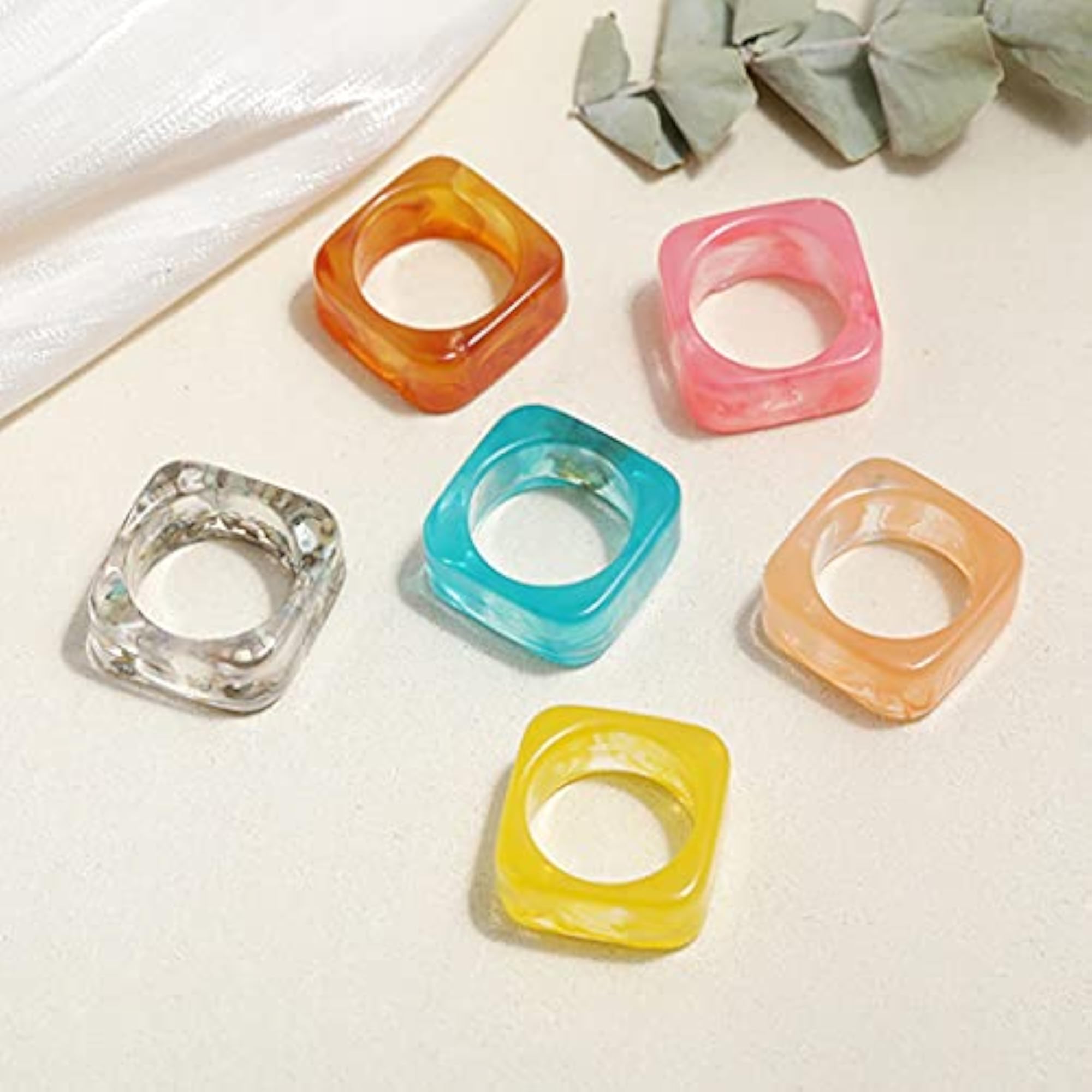 Women's Chunky Acrylic Statement Knuckle Ring, Trendy Design