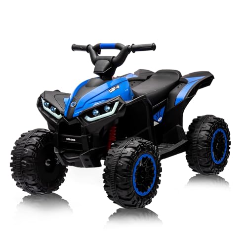 GarveeLife 12V Kids Ride-On Electric ATV, 35W Doubal Motor 4-Wheeler Off-Road 4WD Car Toy, Kids Ride On ATV with 2 Control Modes, Music, Horn, High Low Speeds, Led Lights, for Boys & Girls Gift, Blue by GarveeLife - Used condition - US$129.58