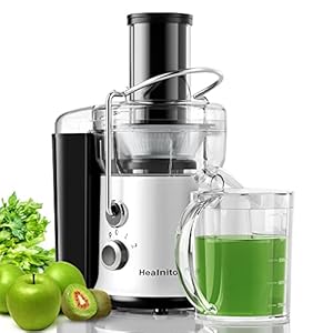 650W 3 Speeds Juicer Machines Vegetable and Fruit, Healnitor Centrifugal Juice Extractor with Big Mouth 3” Feed Chute…