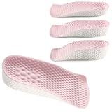 Height Increase Insoles for Men and Women, Foot Arch Contour Shoes Lifts for Men Orthopedic Heel Lift Cushion Gel Leg Discrepancy Balancer (Pink,3 Pairs - 1.5cm 2.5cm 3.5cm) (Pink)