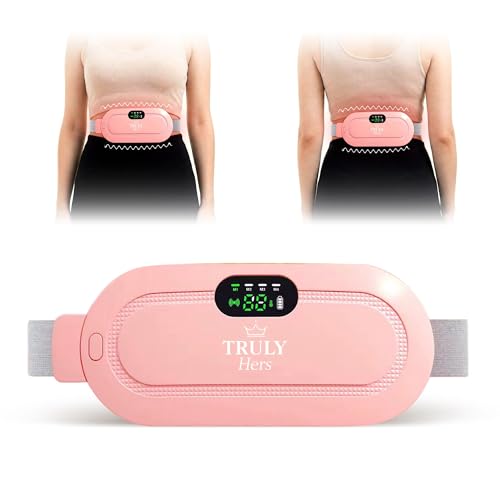 Truly Hers Heat Pad for Period Pain Relief Menstrual Heating Pad with Additional Vibration Modes Electric Rechargeable USB Heating Pad for Stomach Cramps and Lower Back Gifts for Women