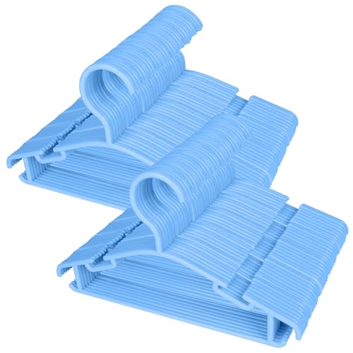 Image of GoodtoU Blue Baby Hangers, 100Pack Kids Hanger for Closet 10.2 Inch Plastic Children Hangers for Boy or Girl's Clothing
