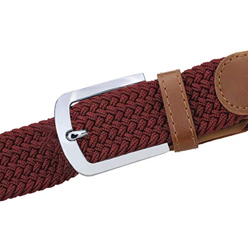 Image of maikun Mens Belt, Braided Belts for Mens, Black Belts for Men with Leather Tip (Black, 100cm long)
