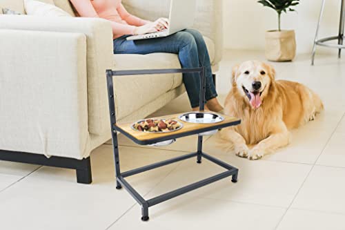 JOEJOY Elevated Dog Bowls for Medium Small Dogs or Cats, 5 Heights Adjustable Raised Dog Food Bowls Stand with 2… - Image 8