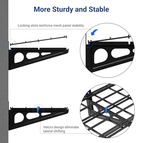 FLEXIMOUNTS 12-inch-by-72-inch Wall Shelf Garage Storage Rack Wall Mounted Floating Shelves,1x6ft,Black, 2-Pack, Classic Series - image 4