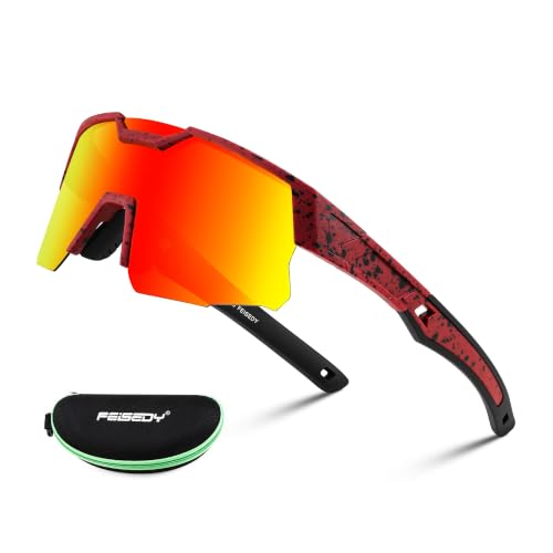 FEISEDY Teens Baseball Sunglasses Sports Cycling Glasses for Youth Polarized UV400 Boys Girls Age 8-14 B0093