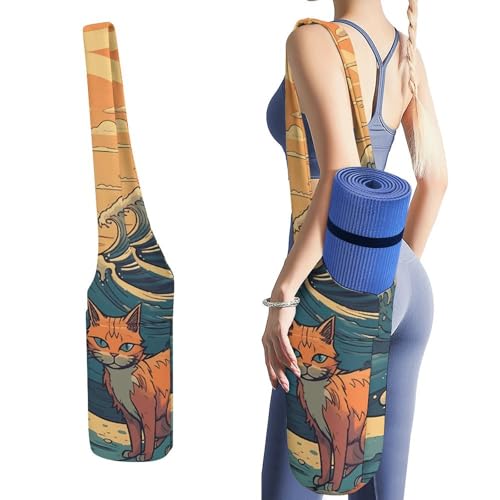Sac de gym grand format en toile pour tapis de yoga avec sangle solide