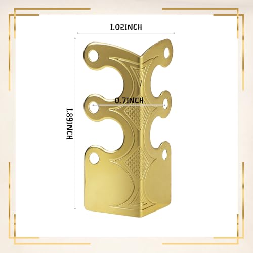 Image of Blulu 12 Pcs Brass Baseboard Corner Protectors Skirting Board Corner Protectors Vintage Metal Skirting Board Protection for Furniture Bookshelves Table Home Decorative(Gold)