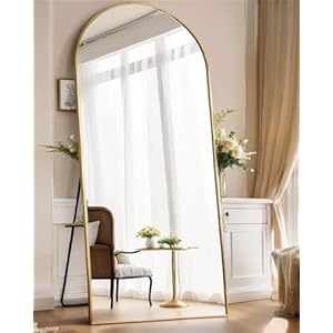 68″x26″ Arched Floor Mirror – Full Length Gold Standing Mirror for Bedroom & Living Room, Tall Wall/Stand Up Dressing Mirror with Arch Design, Modern Gold Frame