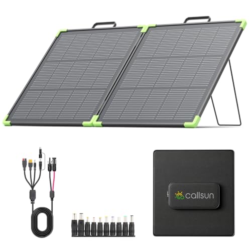 N-Type 16BB 100W Tragbares Bifazial Solarpanel Callsun Faltbare Monokristallines Solarpanel für Tragbare Powerstation Ideal für Camping Outdoor Garten Balkon Wohnmobi