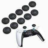 NEWDERY PS5 コントローラー 交換用スティックキャップ 10個キット PS4 コントローラー/PS5 コントローラー/PS5 コントローラー Edge ハンドル 交換用ジョイスティックキャップ 周辺機器 ホコリ防止 全面保護 快適なグリップ 取り付け簡単 ブラック