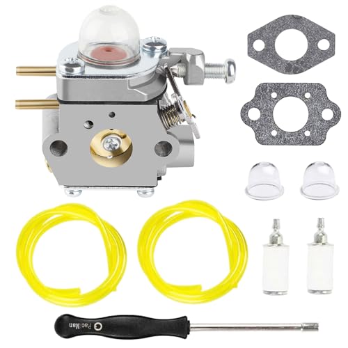 HUSWELL WS-210 Carburetor Fuel Line kit for Craftsman WS210 WS2200 WC-2200 WC210 25cc Grass Cutter WS-2400 27cc String Trimmer Troy Bilt TB32EC TB22 TB22EC Weed Eater Murray M2510 Bolens BL110 Trimmer