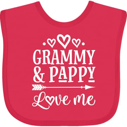 inktastic Grammy and Pappy Love Me Girls Granddaughter Baby Bib