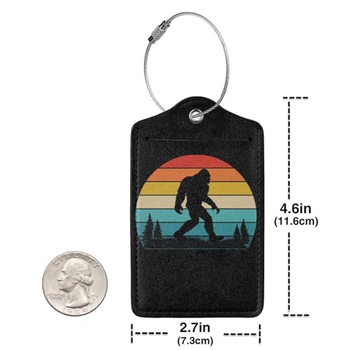 2 Pcs Bigfoot Luggage Tag for Suitcase, Identifiers Privacy Cover ID Label with Steel Loop, Cute Sasquatch Luggage Tags Birthday Gifts for Men Women Outdoor Travel Father's Mother's Day2