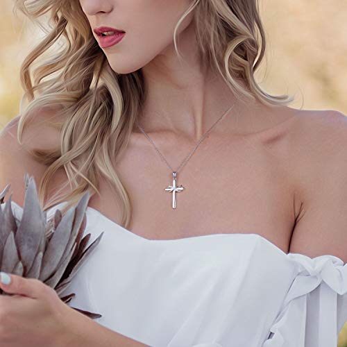 Amoraime 925 Sterling Silver Cross Necklace For Women Infinity Necklace For Girlfriend Cross Jewelry Gifts For Mother's Day, Christmas, Birthday Or Anniversary #TOP5