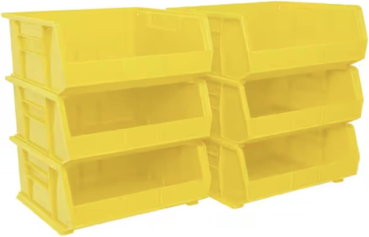 Yellow Storage Shelf Bins, 6-Pack UA73400