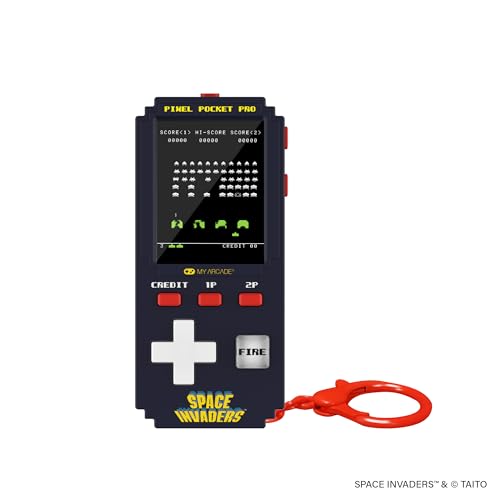 Image of My Arcade Space Invaders Pixel Pocket Pro: Space Invaders Video Game, Portable Keychain Arcade