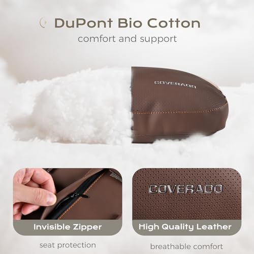 Image of Coverado Car Headrest Pillow Soft Memory Foam Car Neck Support Pillow with Adjustable Strap, Relax Head Muscles Relieve Driving Fatigue, Breathable & Removable Cover