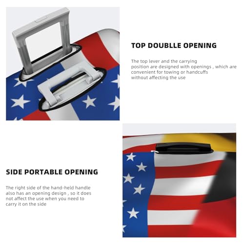 Travel Luggage Cover America Flag And German Germany Flag Fashion Washable Baggage Suitcase Protector Fit For Luggage Large4