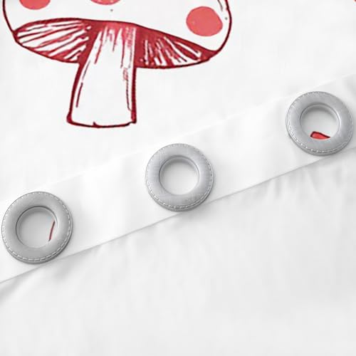 Manfei Cute Bowknot Princess Window Curtains,Cartoon Mushroom Cherry Dessert Cake Girlish Window Drapes for Girls Women,Dots Bow Tie Pink Unique Window Treatments Grommet Top 2 Panel Set,52Wx90L inch - Thumbnail 5