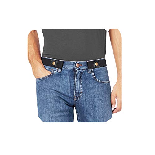 Image of WHIPPY No Buckle Stretch No Show Belt for Men 1.38 inches Wide, Buckless Invisible Elastic Belt for Jeans Pants