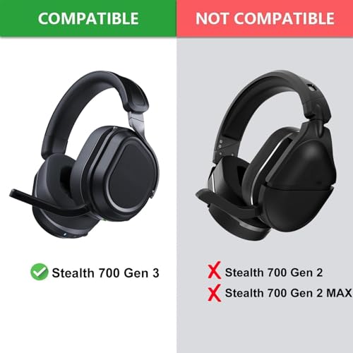 Almohadillas para auriculares Defean con gel refrigerante para Turtle Beach Stealth 700 Gen 3 | Repuestos para auriculares Stealth 700 Gen3 y espuma para micrófono, espuma de alta densidad para cancelación de ruido miniatura 2