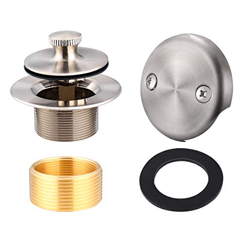 Uni-Green Bathtub drain Conversation Kit Assembly, Tub Drain Kit Lift and Turn, All Brass Construction, Brushed Nickel