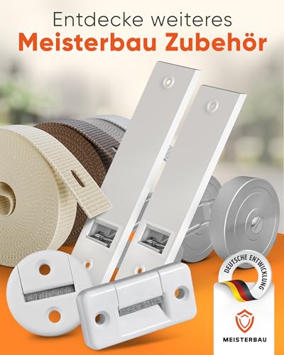 MEISTERBAU - Rolladen Gurtwickler Aufputz 14mm [Made in Germany] - Aufklappbarer Rollladen Aufwickler mit Integriertem 6m Rolladengurt 14mm - 180° schwenkbarer Rolladen-Gurtwickler - Inkl. Aufbauvideo