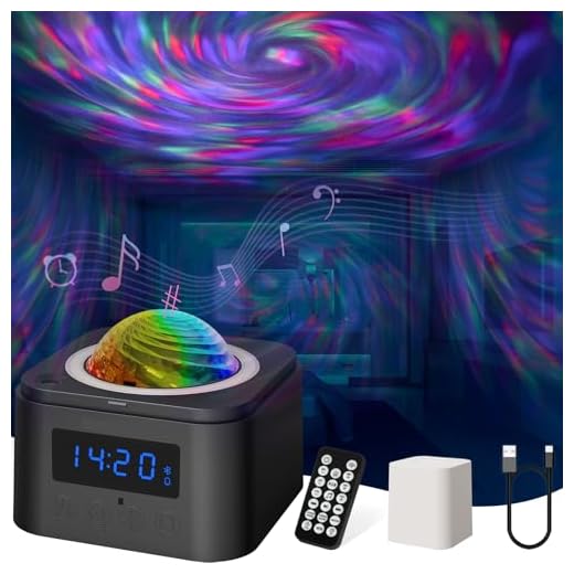 Star Projector, Galaxy Projector for Bedroom, Wireless Speaker and Clock Time Projector, Night Light Projector for Adults Gaming Room, Home Theater, Party，Ceiling, Room Decor (Black)