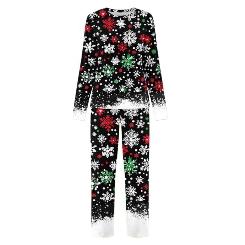 YNCSZEC Christmas Pajamas Women Long Sleeve Printed Pjs Set 2 Piece Pullover Sleepwear Soft Cute Lounge Outfits Multicolor christmas family pajamas S - image 6