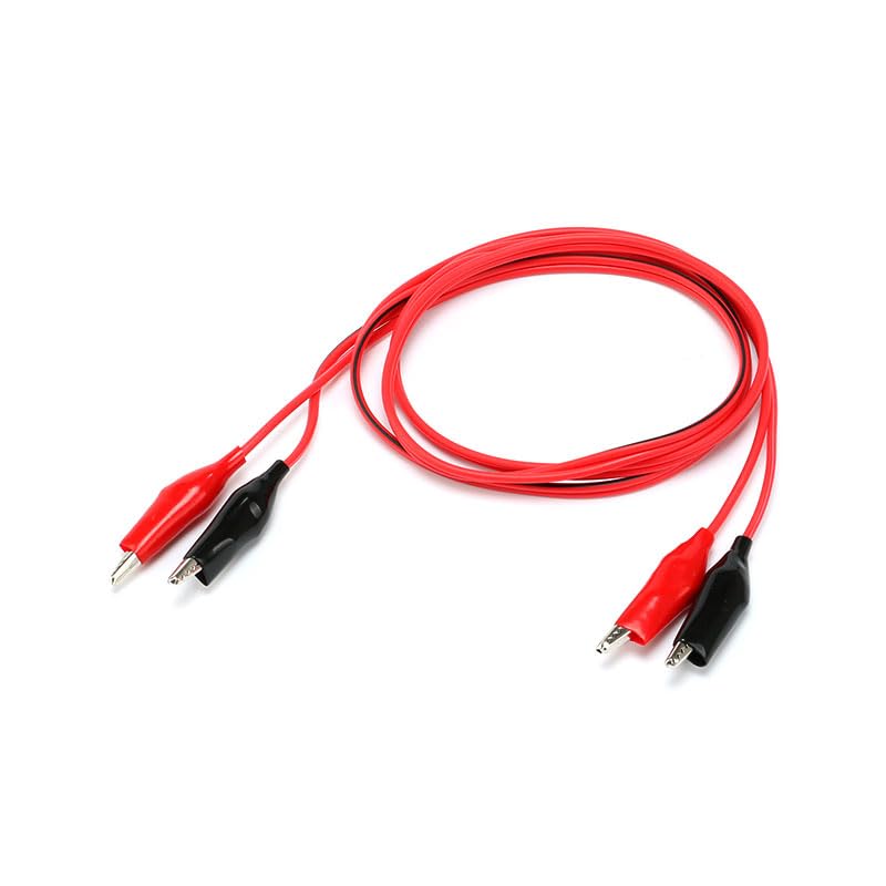 Image of 2 Groups 1M Alligator Clips Electrical, Insulated Test Leads for Precise Electrical Testing, Circuit Connection, Experiment - Durable and Multifunctional (Red & Black) line