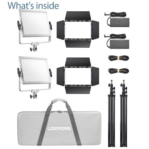 Godox Litemons LP600Bi-K2 Bi-Color LED Light Panel W/APP Control,2 Pcs 60W Studio Photography Lighting W/Barndoor,2800K -6500K,FX Modes/360°Rotatable/CRI 96+ TLCI 96+ with Light Stand,Carry Case by GODOX - Used condition - Image 9