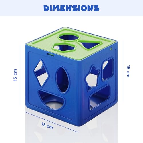 Image of Shape Sorter Toys for Kids 1+ Years - Wooden Shapes Puzzles, Color & Shape Matching Cube | Montessori Sorting Toy for Toddlers, Fine Motor Skills Development