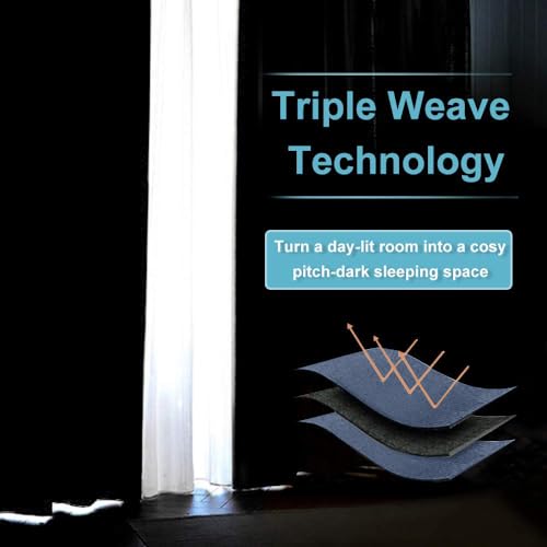 RYB HOME Blackout Curtains for Kitchen, Over Sink Privacy Curtains Window Decor, Thermal Insulating Drapes for Bathroom Cafe Bedroom Small Window, W 42 x L 24 inch, Stone Blue, 2 Panels