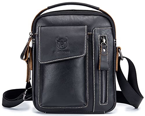 Bolsa de hombro de piel BULLCAPTAIN: un regalo práctico y elegante con estilo vintage clásico